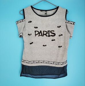 NEW My Skater French Top Size 38 (US Small) Paris Cold Shoulder